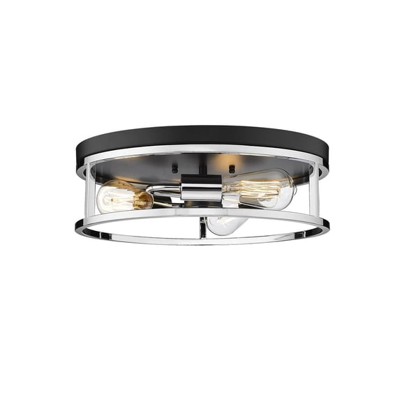 Bethel International Flush Mount Black & Chrome Iron