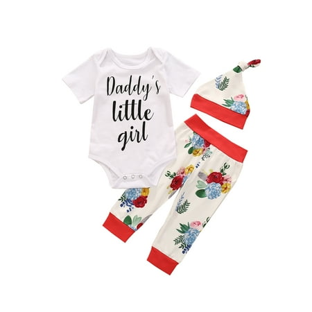 

3Pcs Newborn Infant Baby Boys Romper Bodysuit Long Pants Hat Outfits Clothes Set