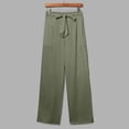 thumbnail image 5 of GJSYRH Straight Leg Linen Pants Women Summer Lightweight Drawstring High Waist Plus Size Pants Loose Comfy Boho Beach Pants Army Green XXL, 5 of 5