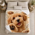 thumbnail image 5 of Adorable Poodle Portrait Floral Vines Playful Vignettes, Playful Pet Portrait Pattern, Warm Flannel Blanket for Living Room and Bedroom, Dog Lovers Just Because Gift, Pet Lover Home Decor, 5 of 9
