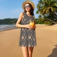 thumbnail image 3 of Fotbe Animal Paw Vestido de Verano sin Mangas para Mujer – Vestido Midi Línea A, Estilo Camiseta Floral, Vestido Playero Casual y Fluido, 3 of 7
