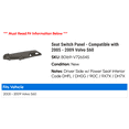 thumbnail image 2 of Seat Switch Panel - Compatible with 2005 - 2009 Volvo S60 2006 2007 2008, 2 of 2