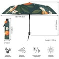 thumbnail image 3 of FORMRS Travel Umbrella Folding Auto Open Close Windproof Rain UV Protection, Blue Floral Oranges, 3 of 8