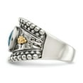 thumbnail image 3 of 925 Sterling Silver With Real 14kt London Blue Topaz Ring Size: 7; for Adults and Teens, 3 of 5