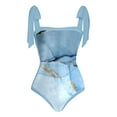 thumbnail image 4 of FhsagQ Ensembles de Maillots de Bain Rouges pour Femmes Sans Entrejambe Femmes Vintage Imprimé Floral Abstrait 1 Pce Maillot de Bain et 1 Pce Paréo Deux Pièces Maillot de Bain Imprimé Vintage Monokini Bikini Ensemble de Maillots de Bain Bleu Clair G, 4 of 4