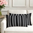 Black White Stripes Pillow Covers Set of 2, Modern Minimalist Ink Lines ...