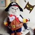 thumbnail image 4 of Deago Funny Pet Clothes Pirate Dog Cat Halloween Costume Suit Corsair Dressing up Party Apparel Clothing for Cat Dog Plus Hat, 4 of 9