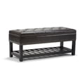 thumbnail image 3 of Simpli Home Lomond 44 inch Wide Transitional Rectangle Storage Ottoman Bench in Tanners Brown Vegan Faux Leather, Assembled, 3 of 6