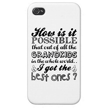 Best Grandkids iPhone 4/4s Case - Best Gift For Grandma & Grandpa! Unique Gifts For Grandparents! Father's & Mother's Day, Christmas, Birthday Special (Best Birthday App For Iphone)