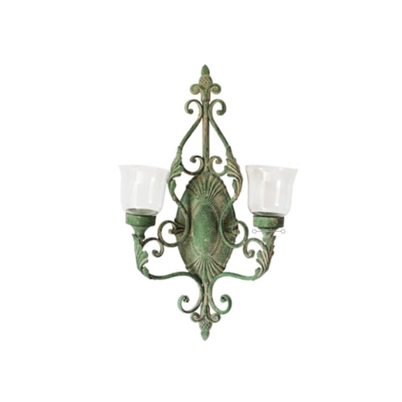 Retro Wrought Iron Wall-mounted Candle Holder Creative Garden Courtyard Decoration Candlestick