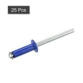 thumbnail image 3 of Unique Bargains 5mm x 16mm Aluminum Open End Flat Round Head Blind Rivets, Blue 25 Pack, 3 of 5