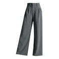 thumbnail image 3 of CHWGFWL Palazzo Pants Women's Trousers Solid Color Thin Pocket High Waist Wide Leg Pants Suit Pants Casual Pants Beach Pants for Women Summer Pants Womens Summer Pants(Gray,XXXXL), 3 of 3