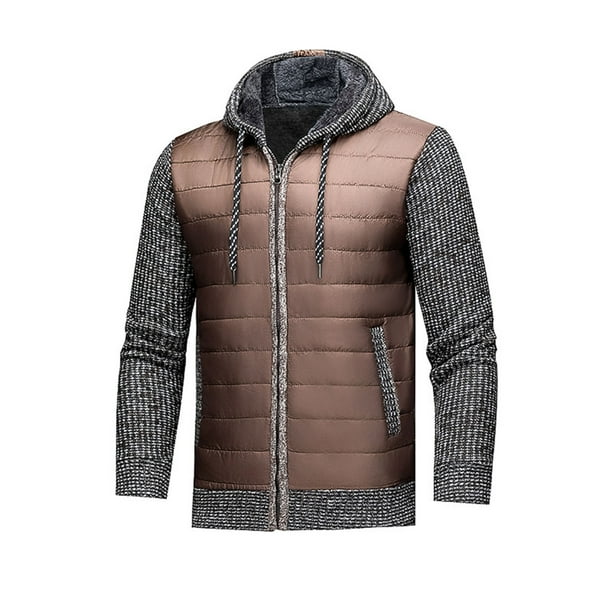Ceisia Men's Thickened Hooded Sweater Jacket Zip Up Pockets Gift Long Sleeve Casual Outerwear