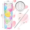thumbnail image 2 of neluu Valentine''s Day Tumbler with Lid and Straw Conversation Heart Stainless Steel Cup Colorful Heart Tumbler Cup Travel Coffee Mug for Holiday Decor Gift Supplies, 2 of 6