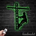 thumbnail image 2 of Handmadetneonsign American Flag Lineman Metal Wall Art LED Light, Custom USA Flag Electric Cable, 2 of 5