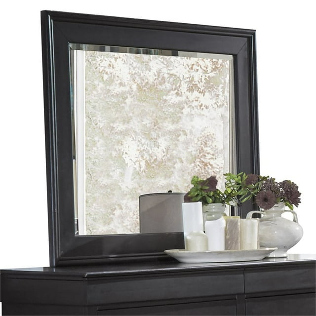 LifeStyle Solutions Miroir Biseauté en Bois Massif Brun
