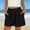 *Black, variant on ClodeEU Women's Linen Cotton Elastic Waist Shorts, Casual Summer Beach Comfy Loose Fit Shorts with Pockets Army Green,Women's Plus L