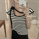 thumbnail image 4 of Camiseta de verano para mujer con cuello redondo, manga corta y flores hasta la clavícula, estilo coreano, con estampado de limón, 4 of 4