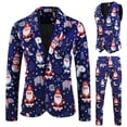 thumbnail image 3 of guisaled Christmas Mens Suits 3 Piece Slim Fit Dressy Party Suit One Button Cute Xmas Holiday Printed Jackets Vest Pants Suits Outfits, 3 of 9
