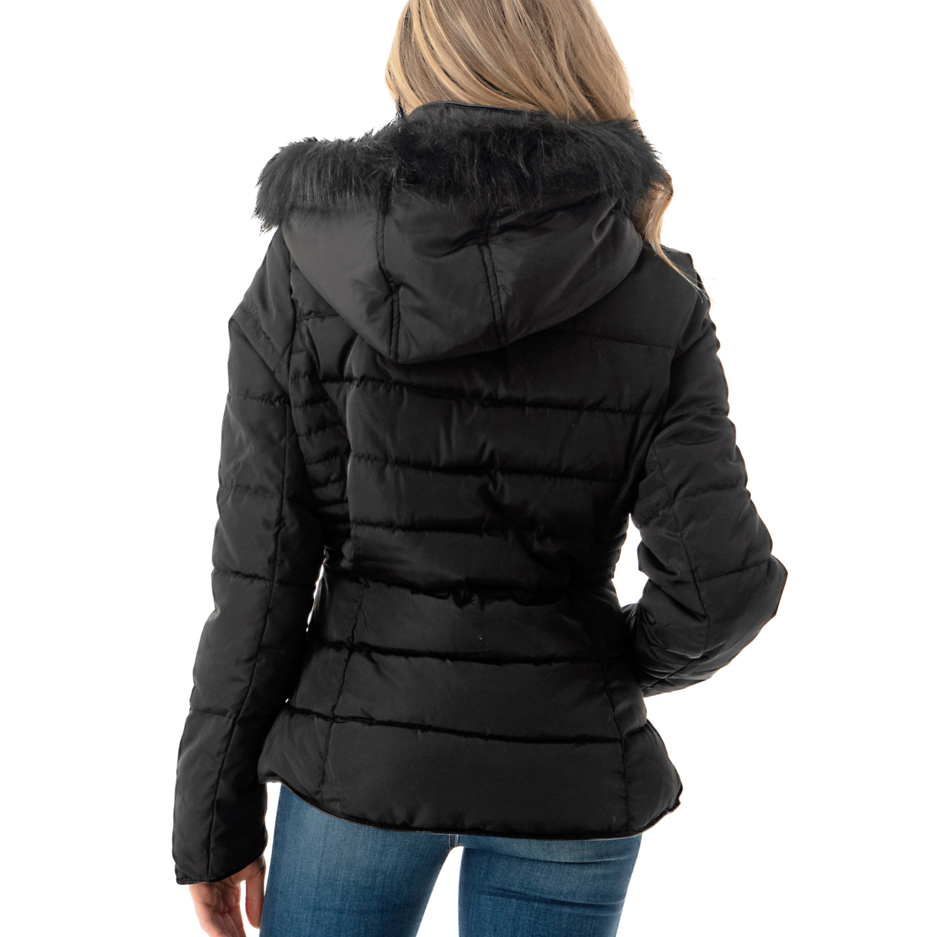 black short puffer coat womens