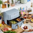 thumbnail image 3 of Beautiful 9 Qt TriZone Dual Basket Air Fryer, EverGood™ Ceramic Nonstick Coating, Cornflower Blue by Drew Barrymore, 3 of 12