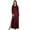 Maroon, variant on Bimba Women Boho Gothic Style Long Maxi Dress Lace Long Sleeves Gown