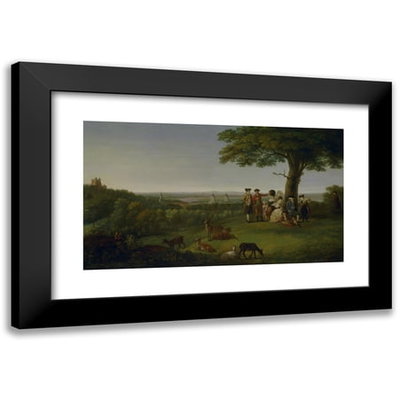 John Feary 14x10 Black Modern Framed Museum Art Print Titled - One Tree Hill, Greenwich, with London in the Distance
