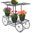 thumbnail image 7 of Cart Stand 6 Flower Pot Display Rack - Black, 7 of 7