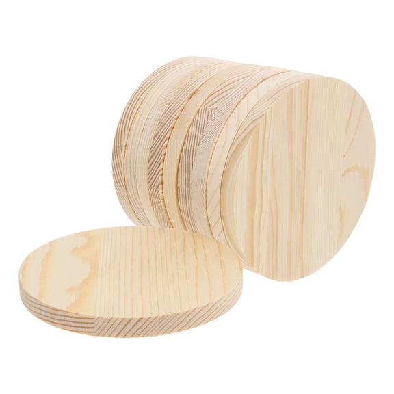 HOMEMAXS 10Pcs Round for Crafts Wooden Slices Beige Christmas Ornaments