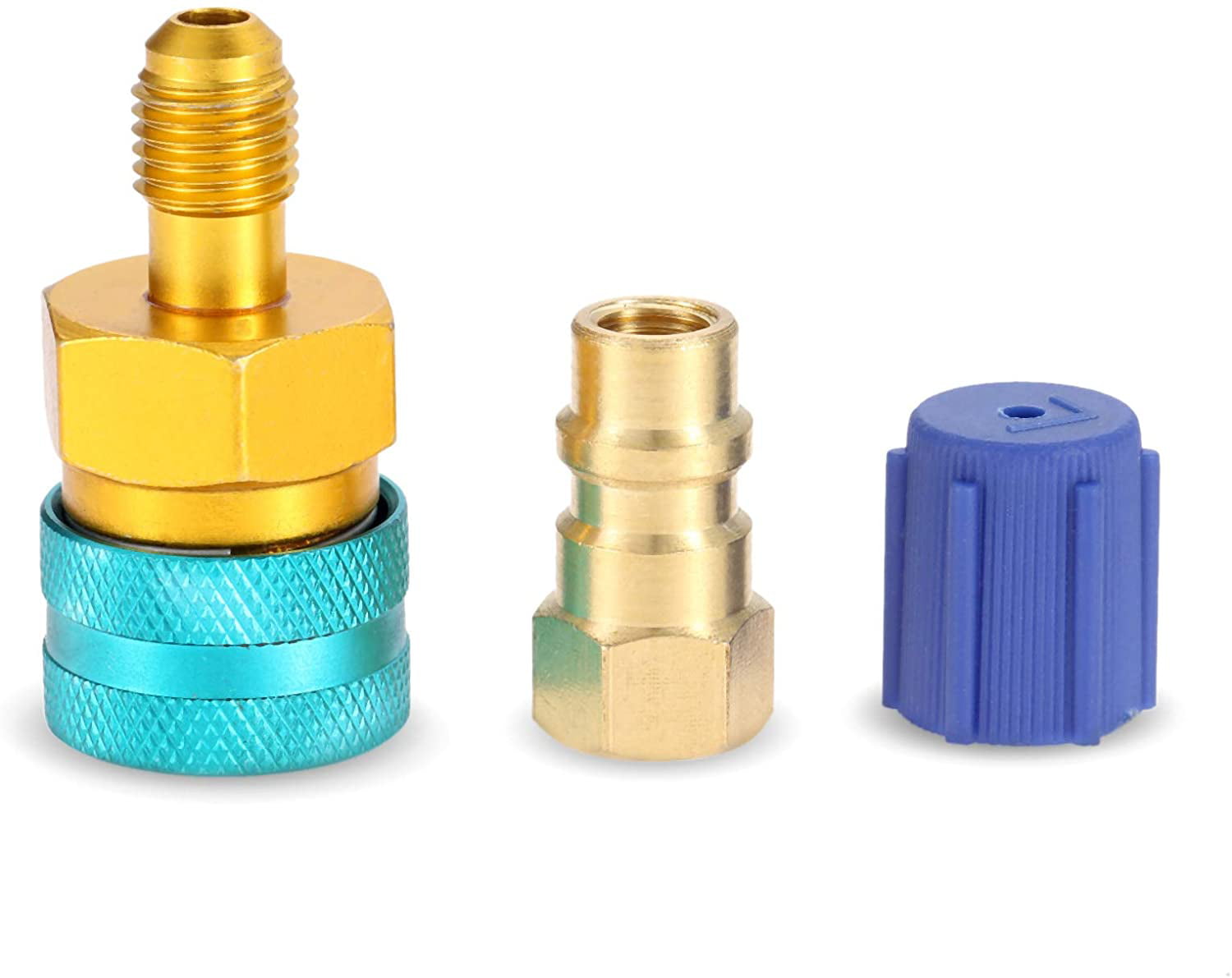 R12 to R134A Hose Adapter Fitting Connector for Car Air-Conditioning AC Charging R1234YF Low Side Quick Coupler Aupoko R1234YF to R134A Low Side Quick Coupler 