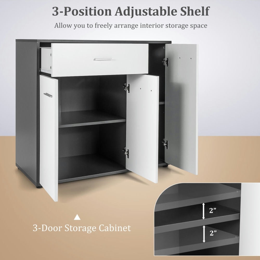 Finihen Kitchen Storage Cabinet, Buffet Sideboard, Buffet Sideboard Storage Cabinet with Spacious Table Top, for Dining Room, Kitchen, Living Room, White Finihen Kitchen Storage Cabinet, Buffet Sideboard, Buffet Sideboard Storage Cabinet with Spacious Table Top, for Dining Room, Kitchen, Living Room, White