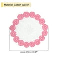 thumbnail image 2 of Fabric Coasters, 4pack 8" - Cotton Woven Crochet Doilies, Lace Embroidery Cup Mat with Floral Pattern (Pink), 2 of 5