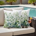 thumbnail image 2 of Outdoor Pillow Cover Watercolor Eucalyptus Leaves Set of 2 Waterproof Throw Pillowcases Ombre Green Decorative Patio Furniture Pillows for Couch Garden Indoor & Outdoor Use, 2 of 9