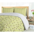 thumbnail image 4 of Ambesonne Bird Duvet Cover Sets, Avian Animals and Flora Petals, 2-Queen, Yellow Green Cocoa, 4 of 6