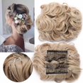 thumbnail image 3 of Benehair Messy Curly Hair Bun Easy Stretch Chignon Hair Extensions Clip in Updo Hairpiece Cover Ponytail Scrunchie for Women Wedding, 3 of 11
