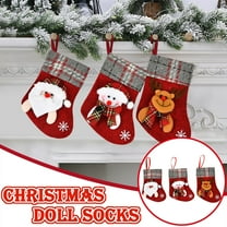 Gcvizuso Christmas Stockings, Clearance Christmas Decor, Christmas Socks Gift Bags, Christmas Decorations Santa Claus Small Socks Christmas