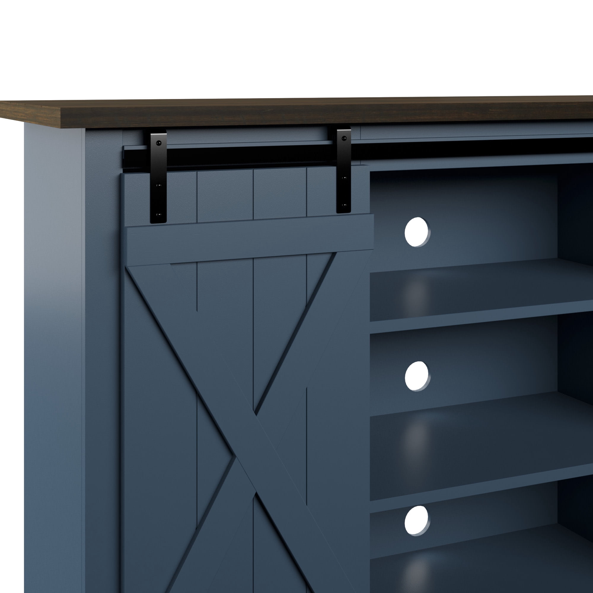 Twin Star Home TV Stand for TVs up to 60" with Sliding Barn Doors