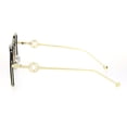 thumbnail image 3 of Womens Metal Rim Chic Butterfly Designer Sunglasses Gold Brown Gradient Brown, 3 of 4