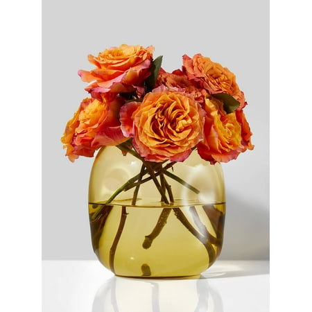 Dimpled Dark Amber Glass Vase 6 1 2in H Walmart Com Walmart Com