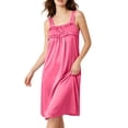 thumbnail image 2 of ZyeKqe Nightgown for Women Sleeveless Ruffled Bow Lightweight Loose Comfy Casual Loungewear Sleep Shirts Midi Dress, 2 of 7
