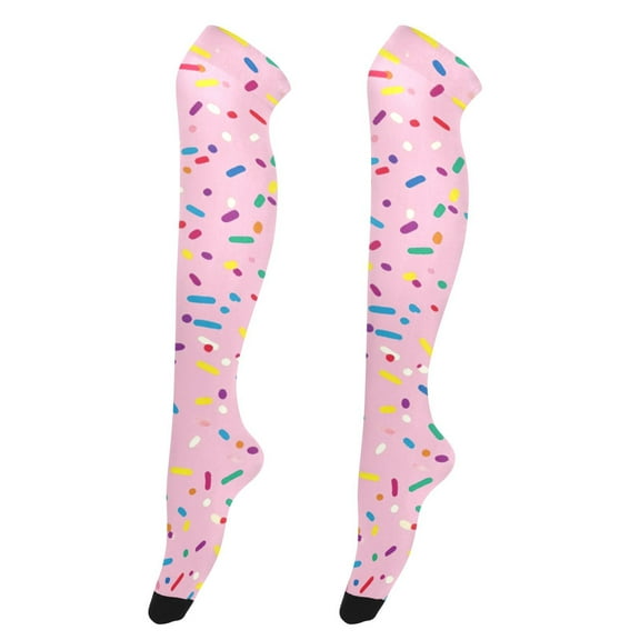 Sexy Thigh High Stockings - Silky Smooth & Stay-Up Design for Legs That Slay! Virbant Colorful Sprinkles