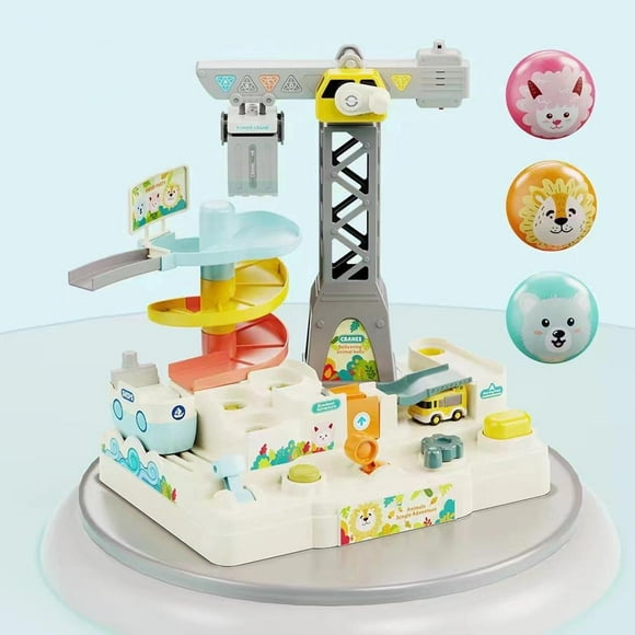Adventure Animal Round Ball Car Track Adventure Toy Ball Racing Car Track Toy Children Rolling Ball Track Crane Toys for Children