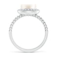 thumbnail image 2 of ANGARA Freshwater Cultured Pearl Ring with Beaded Split Shank in 14K White Gold for Women | June Birthstone, Birthday, Anniversary, Jewelry Gift for Women | Pearl Ring, 2 of 8