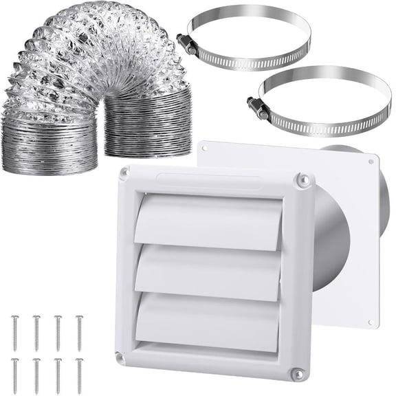 LAIQIEN 4Inch Dryer Vent Wall Duct Kits Dryer Vent Connectors Dryer Vent Wall Plate