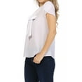 thumbnail image 2 of Women's Casual Petal Sleeve Bow Tie Neck Short Sleeve Blouse Top, 2 of 6