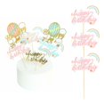 thumbnail image 1 of 3pcs Birthday Cupcake Picks De año de nuevo Favor Cake Decoration - Azul claro 2, tal se describe Rosa 2 Colco Paper Cakecup Cake Toppers, 1 of 8