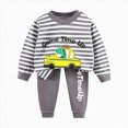 thumbnail image 3 of TOWED22 Infant Baby Boys Fall Outfit Pants Sets Long Sleeve 3 6 12 18 24 Months 2 3 4 5T Toddler Boy Pullover Pants Size:3-4 Y,Color:Grey, 3 of 6