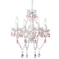 thumbnail image 1 of Lámpara LaLula rosa y blanca con cristales acrílicos, 4 luces, 1 of 7