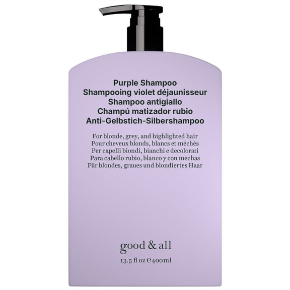 Good&All Purple Shampoo for Blonde & Grey Hair – Professional Toning Formula to Instantly Neutralize Brassy Yellow Tones & Hydrate Damaged Hair – Sulfate-Free, Unscented & Vegan – 8.5 fl oz