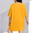 thumbnail image 3 of Tauxra Robe Décontractée pour Femme Grande Taille, Couleur Unie, Manches Courtes, Col Rond, Robe Maxi Fluide d'Été pour Plage, Fête, Tenue Quotidienne, 3 of 7